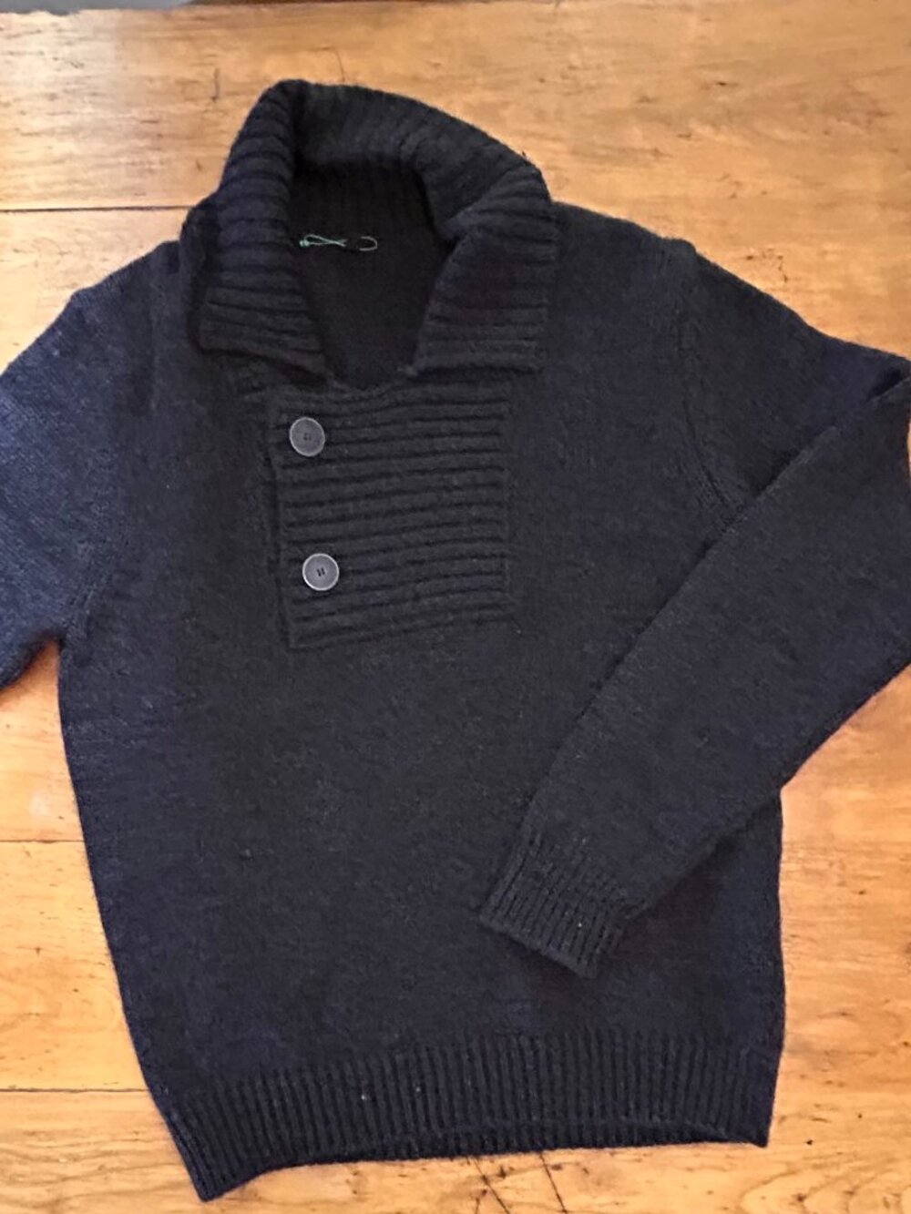 Benetton sweater wool blend charcoal size M (IT 38) #fisherman #eclecticgrandpa